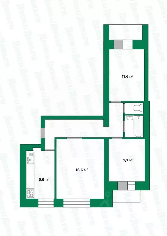 3-к кв. Кировская область, Кирово-Чепецк просп. Россия, 18 (60.7 м) - Фото 1