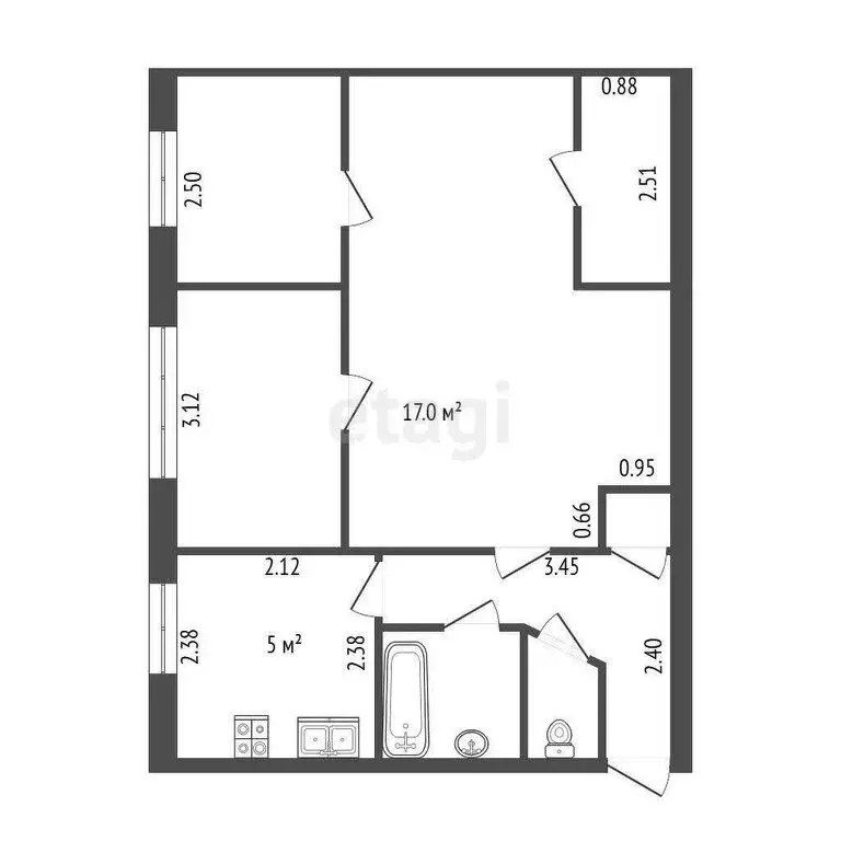 2-комнатная квартира: Санкт-Петербург, проспект Тореза, 94к2 (44.4 м) - Фото 1