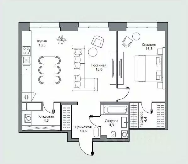 2-к кв. Пензенская область, Пенза ул. Попова, с26 (68.2 м) - Фото 0