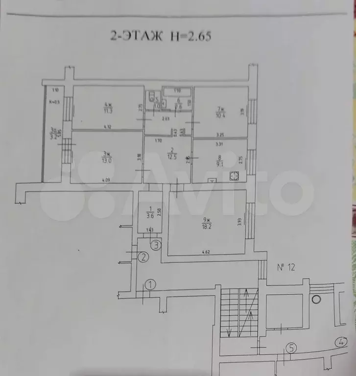 4-к. квартира, 84,9 м, 2/4 эт. - Фото 0