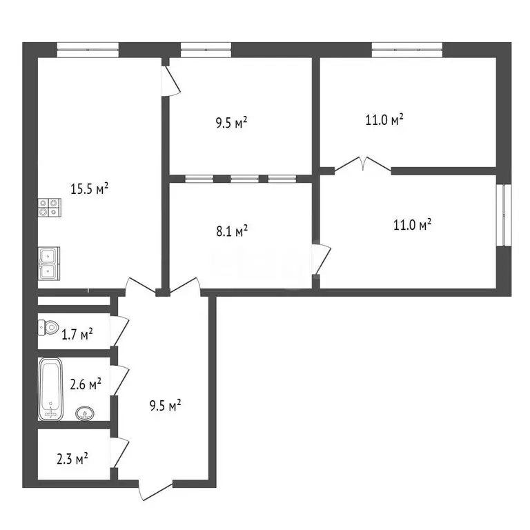 2-комнатная квартира: Краснодар, улица Карякина, 5к2 (69.3 м) - Фото 1