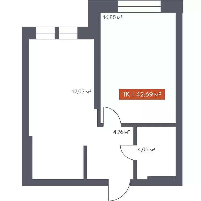 1-комнатная квартира: Томск, Красноармейская улица, 144 (42.69 м) - Фото 0