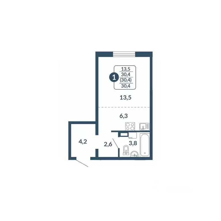1-к кв. Кировская область, Киров ул. Анжелия Михеева, 5 (30.4 м) - Фото 1