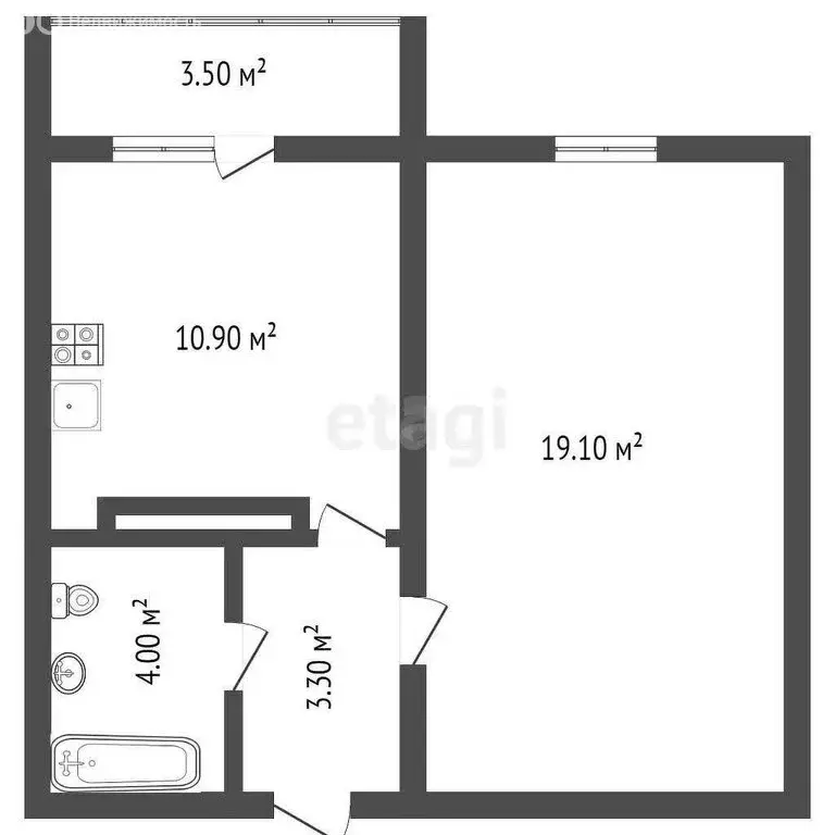 1-комнатная квартира: Ветряк, Выборская улица, 13 (38.4 м) - Фото 1