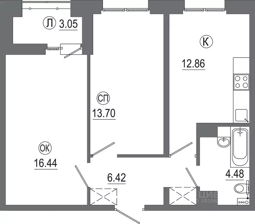 2-к кв. Иркутская область, Иркутск ИВАТУ городок, Авиатор жилой ... - Фото 1