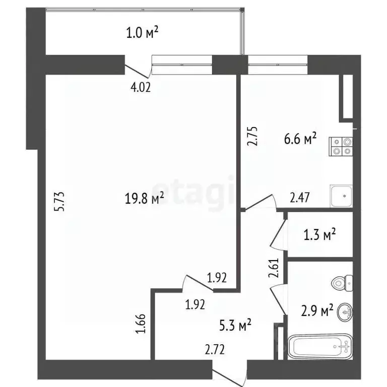 1-к кв. Крым, Щелкино Ленинский район, ул. Покровская, 8 (35.9 м) - Фото 2