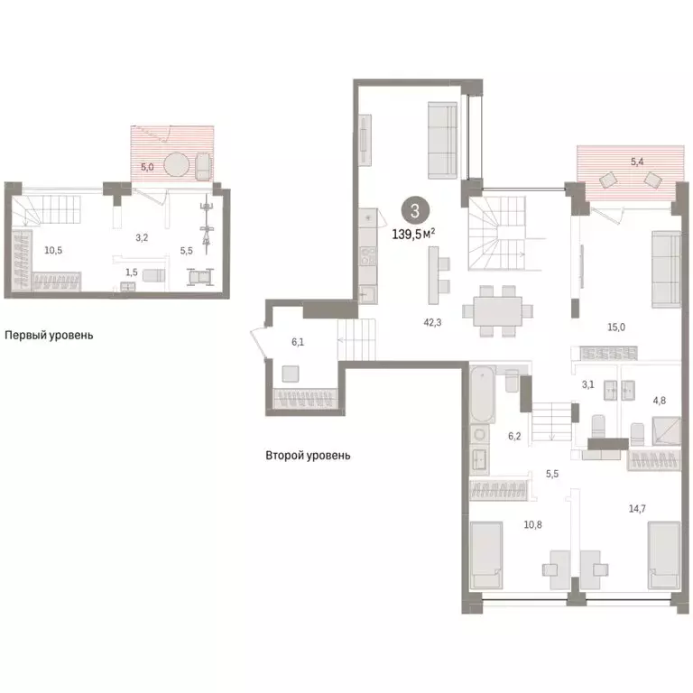 3-комнатная квартира: Тюмень, улица Муравленко, 9/2 (139.54 м) - Фото 1