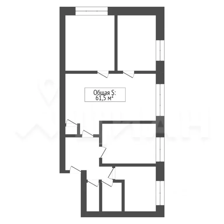 3-к кв. Татарстан, Альметьевск ул. Ленина, 87 (62.3 м) - Фото 2