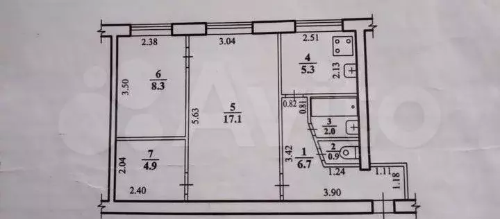 2-к. квартира, 45,5 м, 1/5 эт. - Фото 0