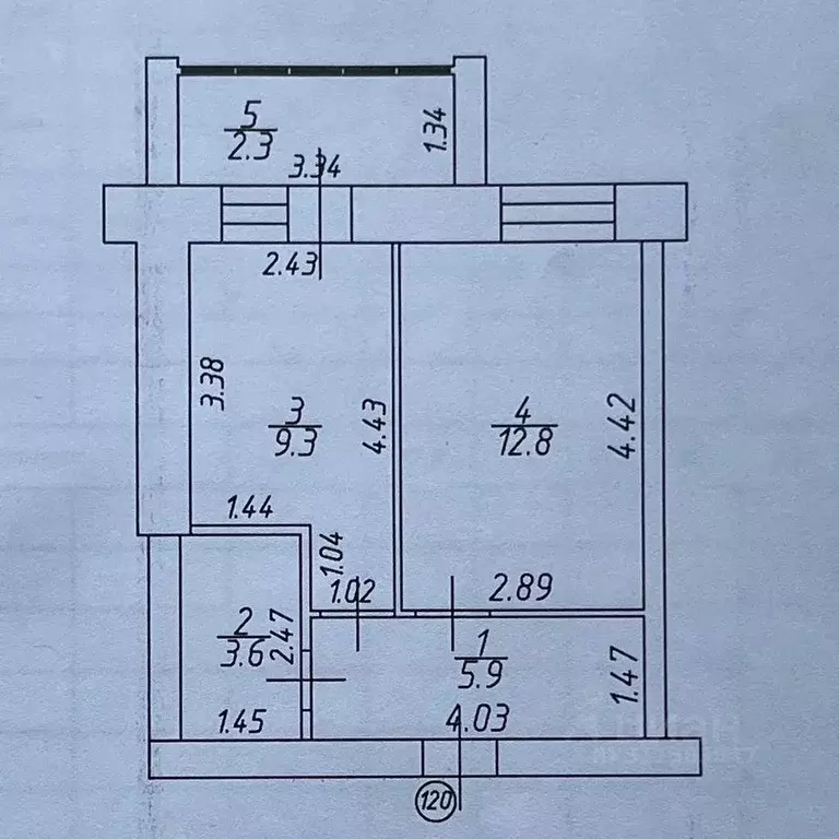 1-к кв. Татарстан, с. Высокая Гора ул. Сельхозтехника, 6/1 (33.0 м) - Фото 0