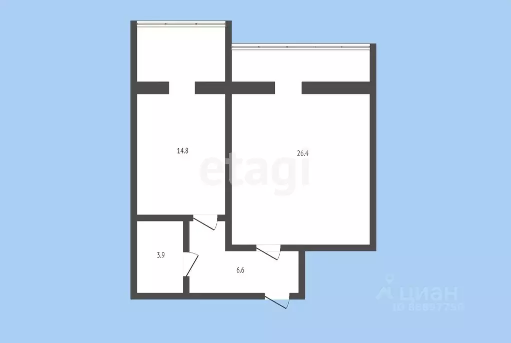 1-к кв. Карачаево-Черкесия, Черкесск ул. Космонавтов, 49Б (51.9 м) - Фото 1