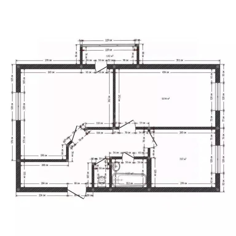 2-к кв. Белгородская область, Белгород Почтовая ул., 52 (58.1 м) - Фото 2