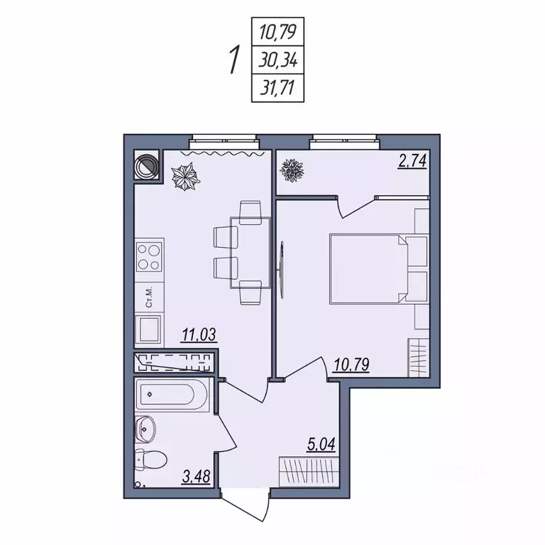 1-к кв. Волгоградская область, Волгоград ул. Тракторостроителей, 31/1 ... - Фото 1