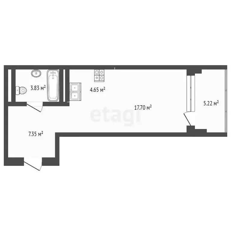 1-комнатная квартира: Тюмень, Краснооктябрьская улица, 4к1 (30 м) - Фото 1