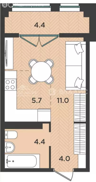 Квартира-студия: Северодвинск, Крымская улица, 2 (24.6 м) - Фото 1