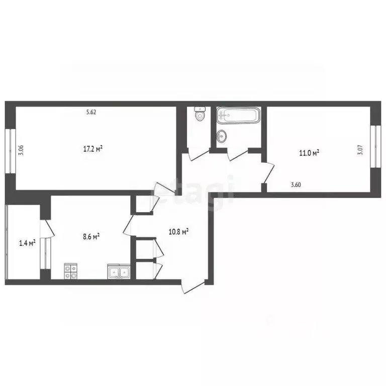 2-к кв. Псковская область, Печоры Индустриальная ул., 10 (52.5 м) - Фото 0