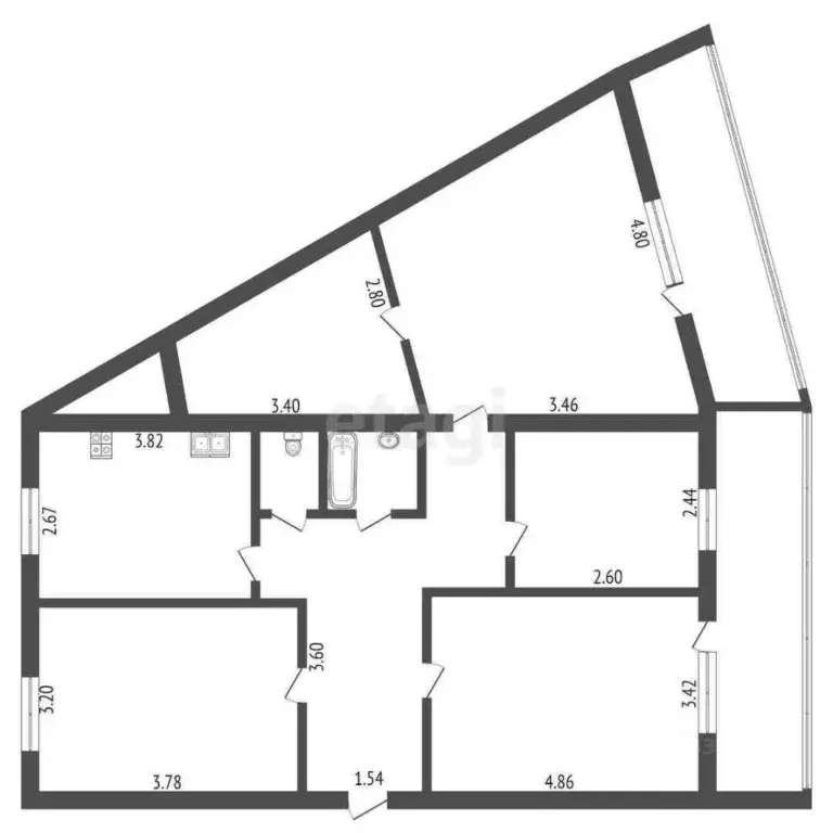4-к кв. Тюменская область, Тобольск Октябрьская ул., 65 (79.3 м) - Фото 2