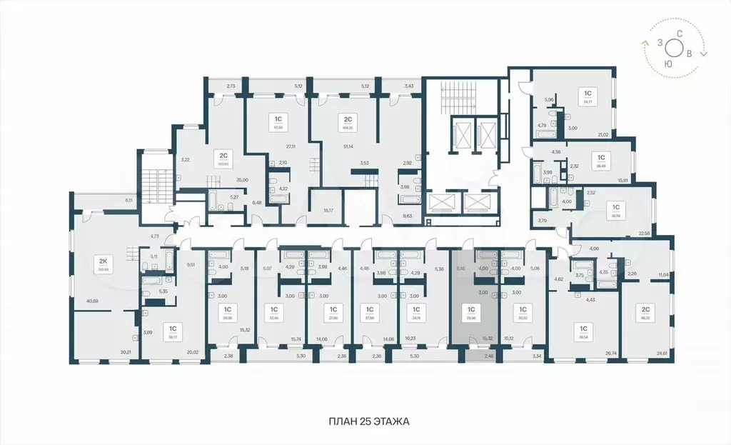Апартаменты-студия, 30 м, 25/25 эт. - Фото 1