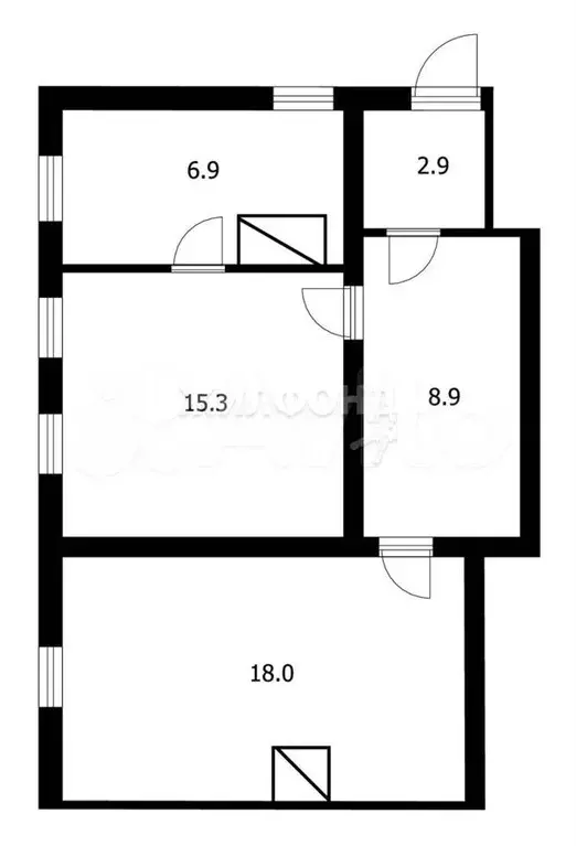 3-к. квартира, 52 м, 1/2 эт. - Фото 1