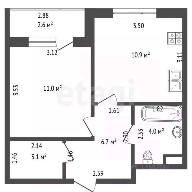 1-к кв. Московская область, Ленинский городской округ, пос. Развилка ... - Фото 2