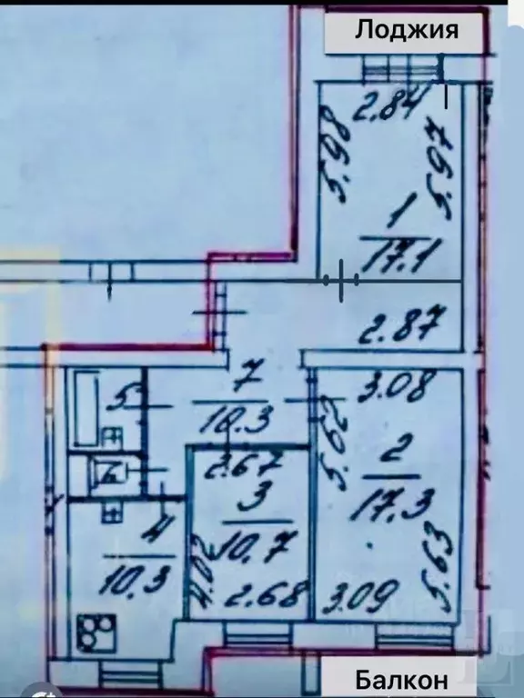 3-к кв. Санкт-Петербург просп. Энгельса, 111К1 (70.2 м) - Фото 2