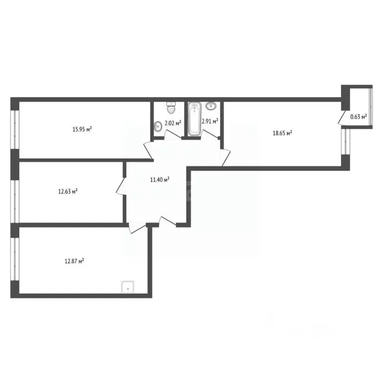 3-к кв. Красноярский край, Красноярск ул. Петра Подзолкова, 20 (75.3 ... - Фото 2