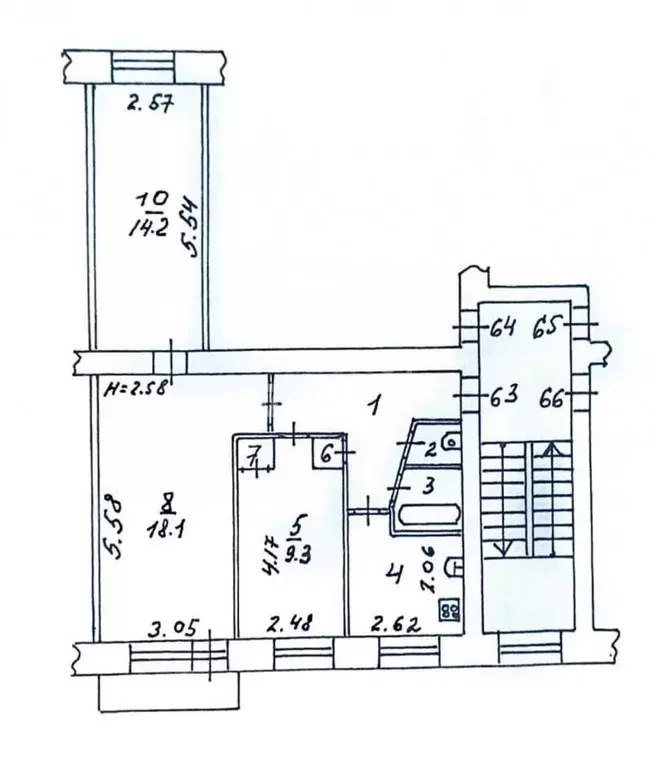 3-к кв. Пермский край, Краснокамск ул. Калинина, 9 (59.0 м) - Фото 2