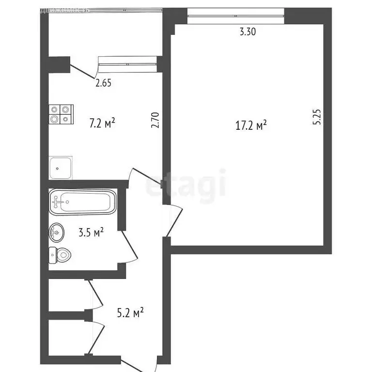 1-комнатная квартира: Петропавловск-Камчатский, улица Пономарёва, 39 ... - Фото 1