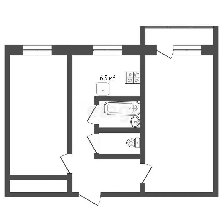 2-комнатная квартира: Муром, Радиозаводское шоссе, 36 (45.1 м) - Фото 0