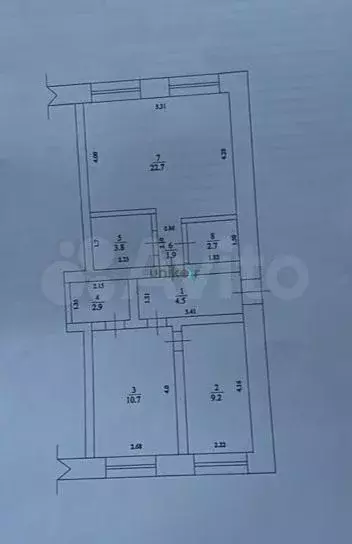 2-к. квартира, 58,4 м, 2/2 эт. - Фото 0