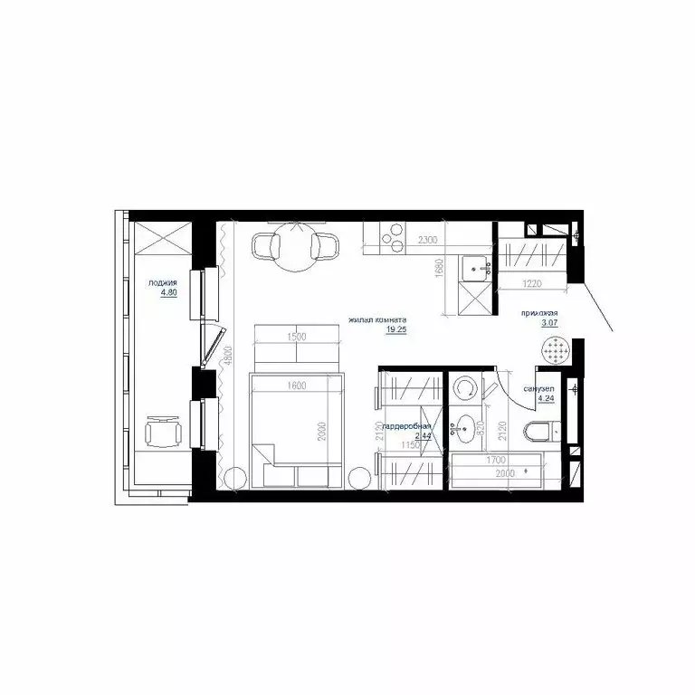 1-комнатная квартира: Владивосток, Ленинский район, жилой комплекс ... - Фото 1