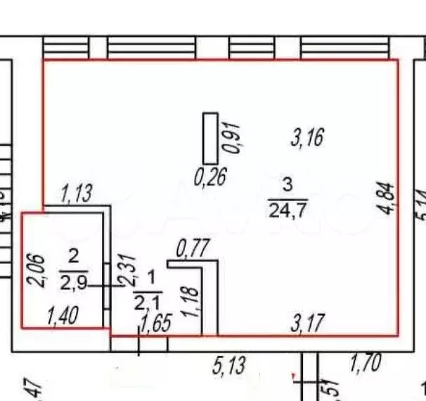 Квартира-студия, 29,7 м, 2/9 эт. - Фото 0