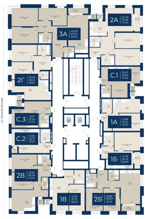 3-к кв. Татарстан, Казань Нова жилой комплекс (90.02 м) - Фото 2