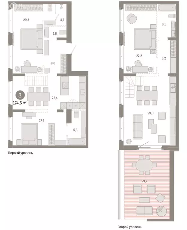 3-комнатная квартира: Тюмень, жилой комплекс На Минской (174.55 м) - Фото 1