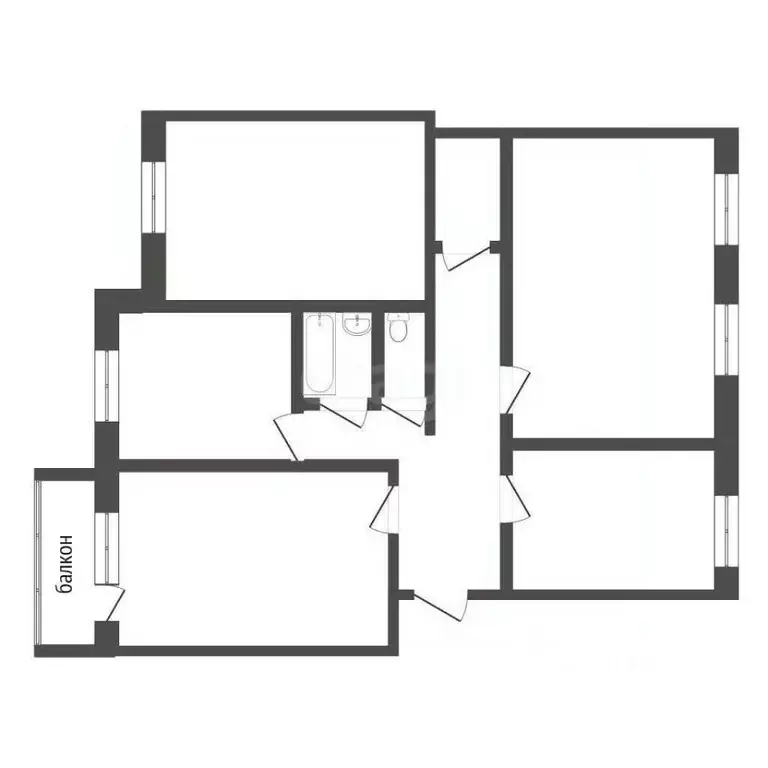 4-к кв. Тюменская область, Тюмень Гилево мкр, ул. Вербная, 1 (77.0 м) - Фото 2