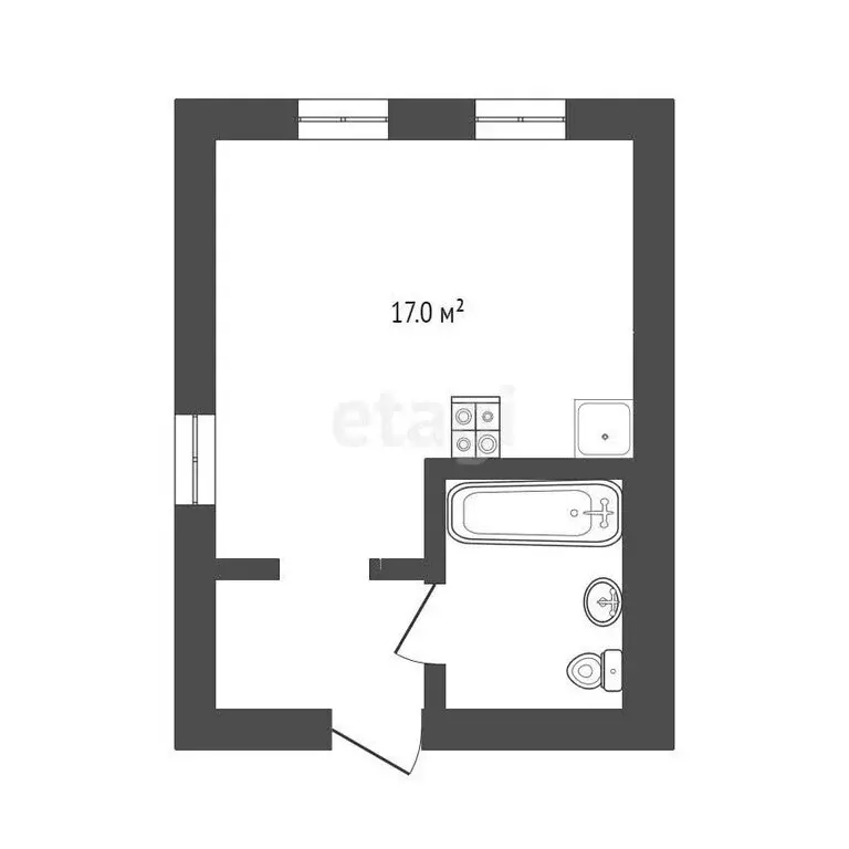 Квартира-студия: Тюмень, улица Республики, 204к5 (28 м) - Фото 1