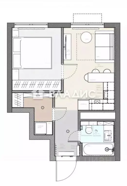 1-к кв. Москва Дмитровское ш., 75/77 (32.1 м) - Фото 2