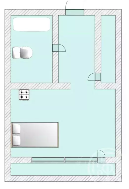 Студия Санкт-Петербург пос. Парголово, Заречная ул., 13к1 (27.0 м) - Фото 2