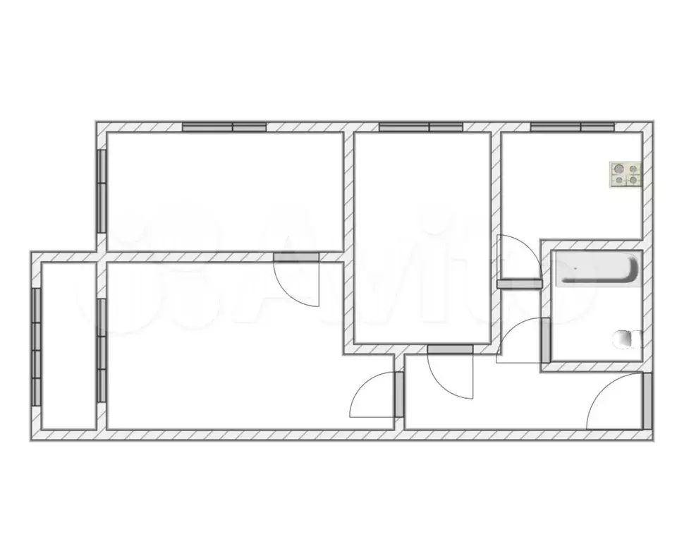 3-к. квартира, 54 м, 4/5 эт. - Фото 0