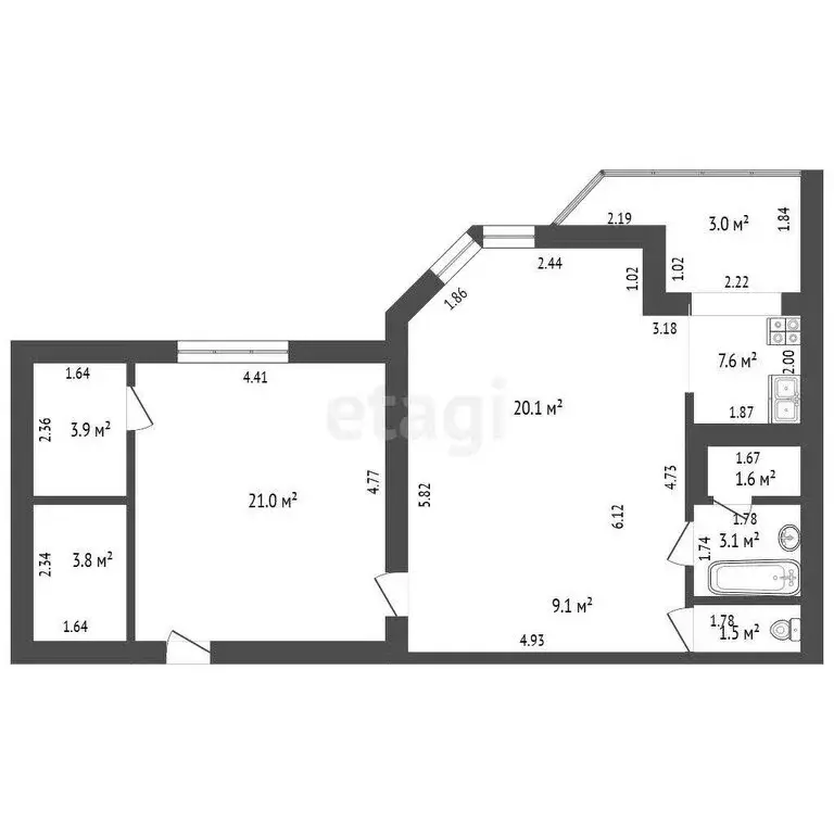 2-комнатная квартира: Тольятти, Спортивная улица, 8 (72 м) - Фото 0