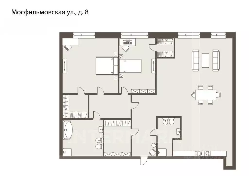 3-к кв. Москва Мосфильмовская ул., 8 (98.0 м) - Фото 2