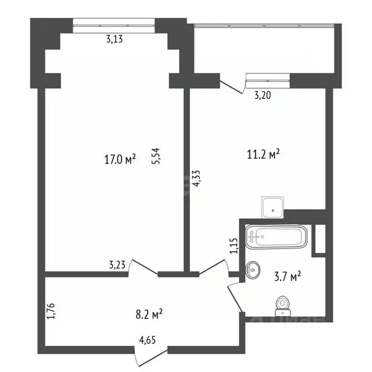 1-к кв. Амурская область, Благовещенск ул. Ленина, 176/2 (40.1 м) - Фото 2