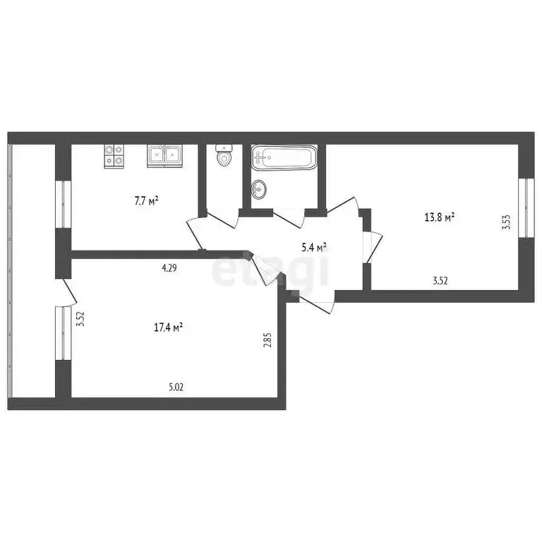 2-комнатная квартира: Ярославль, 1-я Шоссейная улица, 32к2 (49.9 м) - Фото 0