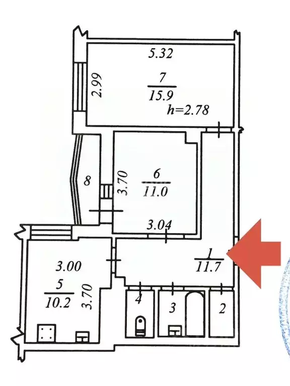 2-к кв. Ямало-Ненецкий АО, Ноябрьск Магистральная ул., 121 (54.5 м) - Фото 2