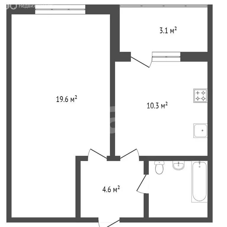 1-комнатная квартира: Тобольск, микрорайон 7А, 23Б (36 м) - Фото 1
