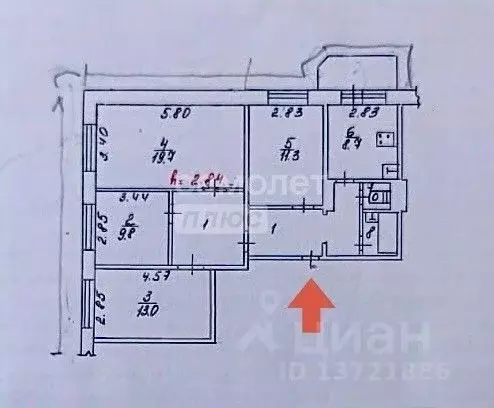 4-к кв. Ямало-Ненецкий АО, Ноябрьск Рабочая ул., 44 (80.7 м) - Фото 1