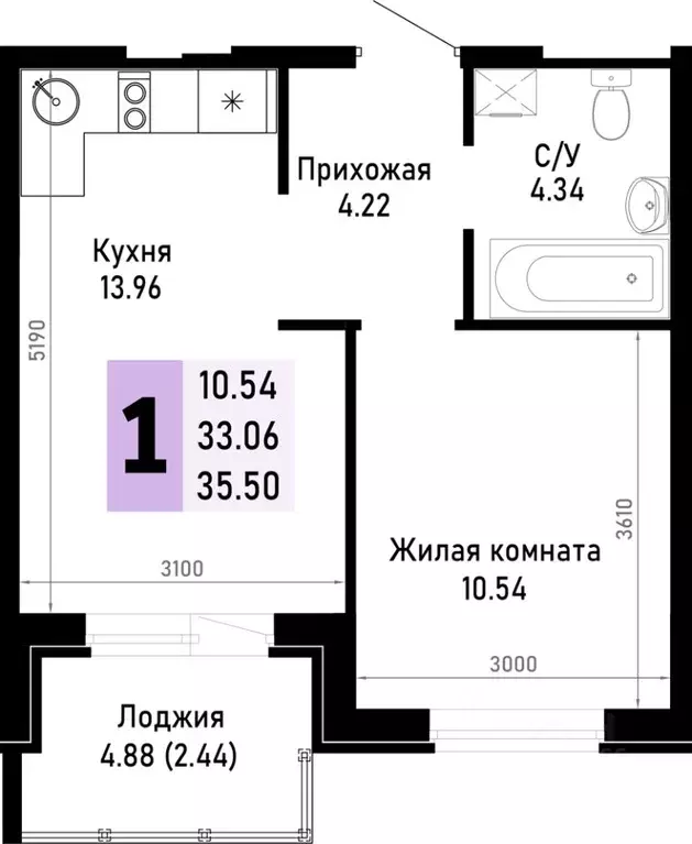 1-к кв. Краснодарский край, Анапа муниципальный округ, Нижняя ... - Фото 0