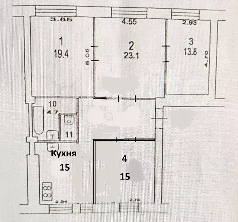 4-к кв. Московская область, Химки ул. Бурденко, 8/5 (105.0 м) - Фото 2