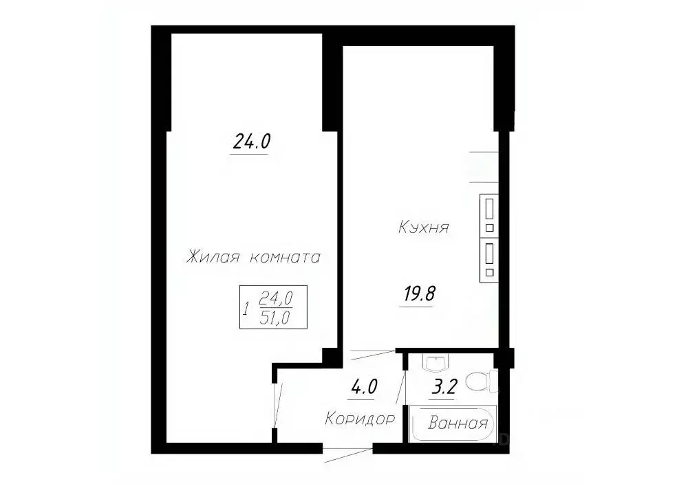 1-к кв. Ставропольский край, Ессентуки  (51.0 м) - Фото 0