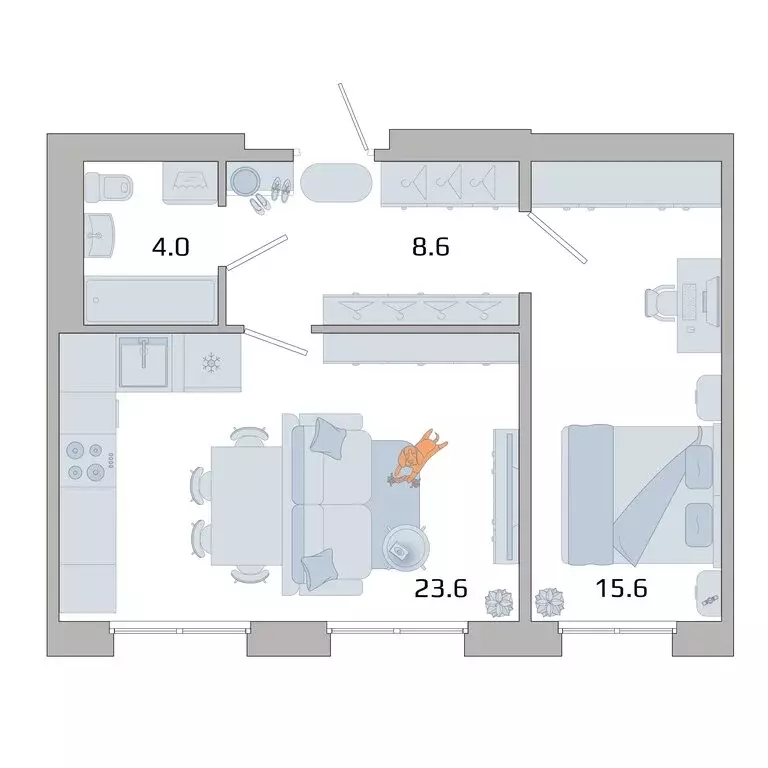 1-комнатная квартира: Иркутск, городок ИВАТУ (51.8 м) - Фото 2